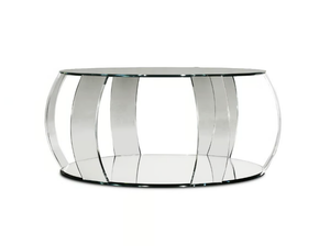 BARRIQUE - Round glass coffee table for living room - Coffee table by Reflex