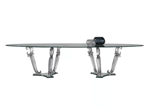 CASANOVA - Oval glass dining table with Lazy Susan - Table by Reflex