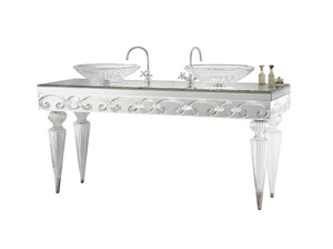 CASANOVA SPA - Floor-standing wood and glass vanity unit - Washbasin cabinet by Reflex