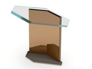 CUBITUM 40 - Hexagonal glass side table - Coffee table by Reflex