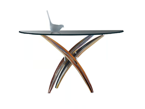 FILI D'ERBA - Demilune glass console table - Console by Reflex