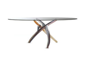 FILI D'ERBA - Oval glass dining table - Table by Reflex