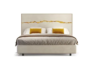 IMPACT - Leather double bed with upholstered headboard - Bed frame by Reflex