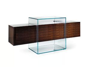 KUBO - Wood and glass sideboard with flap doors - Cabinet by Reflex