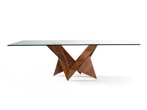 MATHEMATIQUE - Rectangular wood and glass dining table - Table by Reflex