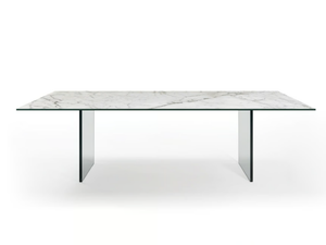 MONOLITE - Rectangular Marble glass dining table - Table by Reflex
