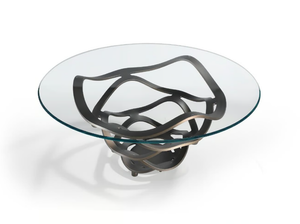 NEOLITICO - Round glass dining table - Table by Reflex