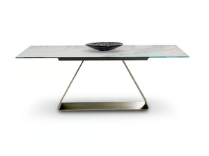 OH - Extending rectangular Marble glass table - Table by Reflex