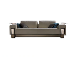 PALAZZO DUCALE - 3 seater leather sofa with light - Sofa by Reflex