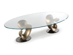 PARENTESIS - Oval glass dining table - Table by Reflex