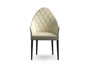 PEGGY - Upholstered high-back leather chair with armrests - Chair by Reflex