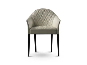 PEGGY - Upholstered leather chair with armrests - Chair by Reflex