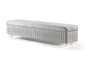 PLISSÈ - Upholstered storage leather bench - Bench by Reflex