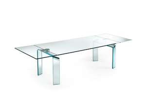 POLICLETO - Extending rectangular glass table - Table by Reflex
