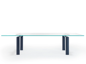 POLICLETO RE-EDITION - Rectangular extending glass table - Table by Reflex