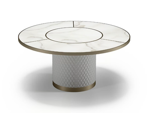 SIGNORE DEGLI ANELLI - Round glass dining table - Table by Reflex