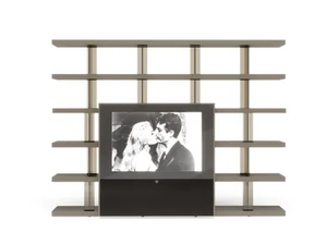 TANGO T ANTA TV - Open wood and glass bookcase with TV stand - Cabinet by Reflex
