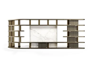 TANGO T BOX - Modular wood and glass bookcase with TV stand - Cabinet by Reflex