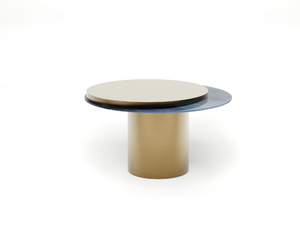 TAU 40 STEEL MOVE - Swivel wood and glass coffee table - Coffee table by Reflex