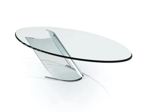 TAU - Oval glass coffee table - Coffee table by Reflex