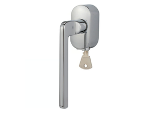 Q-10 - Brass window handle with lock on rose - Finishes accessories by Reguitti