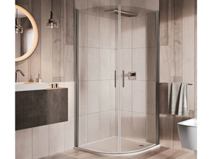 LIGHT RB - Semicircular glass and aluminium shower cabin with hinged door - Door by RELAX