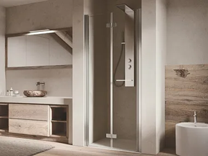 LIGHT S1 - Niche crystal shower cabin with folding door - Door by RELAX