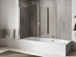 LIGHT VP1 + VF1 - Bathtub wall panel with hinged doors - Shower panel by RELAX