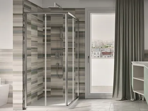 LYRA A+A - Corner crystal shower cabin with sliding door - Door by RELAX
