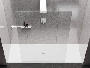 WALL C - Glass Walk in shower with tray - Shower by RELAX