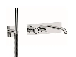 ELEMENT - Recessed single handle bathtub set with plate - Bathtub by Remer Rubinetterie