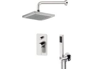 ENERGY - Chromed brass shower set with overhead shower - Shower by Remer Rubinetterie