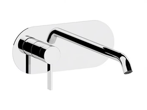 METRICA - Wall-mounted single handle washbasin mixer with plate - Tap by Remer Rubinetterie