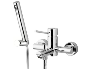 MINIMAL - Wall-mounted bathtub mixer with hand shower - Tap by Remer Rubinetterie
