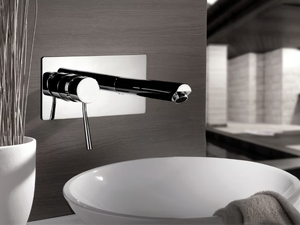 MINIMAL - Wall-mounted washbasin mixer with plate - Tap by Remer Rubinetterie