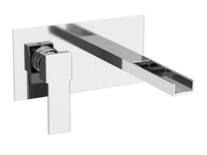 QUBIKA CASCATA - Wall-mounted washbasin mixer with plate - Tap by Remer Rubinetterie