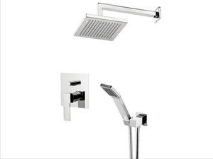QUBIKA - Chromed brass shower mixer with overhead shower - Shower by Remer Rubinetterie