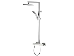 QUBIKA - Wall-mounted shower column with hand shower with overhead shower - Shower by Remer Rubinetterie