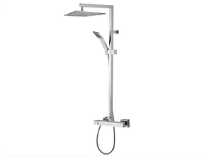 QUBIKA - Wall-mounted shower column with hand shower with overhead shower - Shower by Remer Rubinetterie