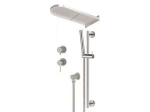 X STYLE INOX - Stainless steel shower set with overhead shower - Shower by Remer Rubinetterie
