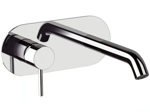 X STYLE - Wall-mounted single handle washbasin mixer with plate - Tap by Remer Rubinetterie