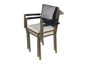 AIRE - Stackable aluminium garden chair with armrests - Chair by Rever