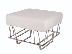 CLOUD - Square fabric and steel garden pouf - Pouf by Rever
