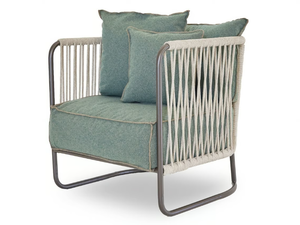 LEVANTE VELVET ROPE - Sled base garden armchair with armrests - Armchair by Rever