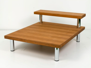 OCEANO - Low teak and steel garden side table - Side table by Rever