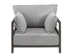 SAN DIEGO - Upholstered fabric garden armchair with removable cover with armrests - Armchair by Rever