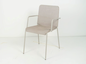 TESSA - Stackable Batyline® and steel garden chair with armrests - Chair by Rever