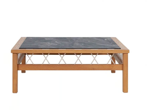 ZENIT - Square iroko garden side table - Side table by Rever