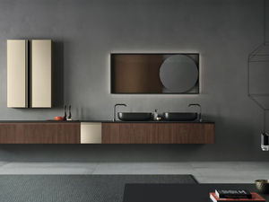 MOODE - Wall-mounted vanity unit in new finishes - Washbasin cabinet by Rexa