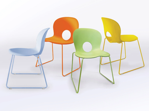 OLIVIA SLIM OUTDOOR - Sled base polypropylene garden chair - Chair by REXITE